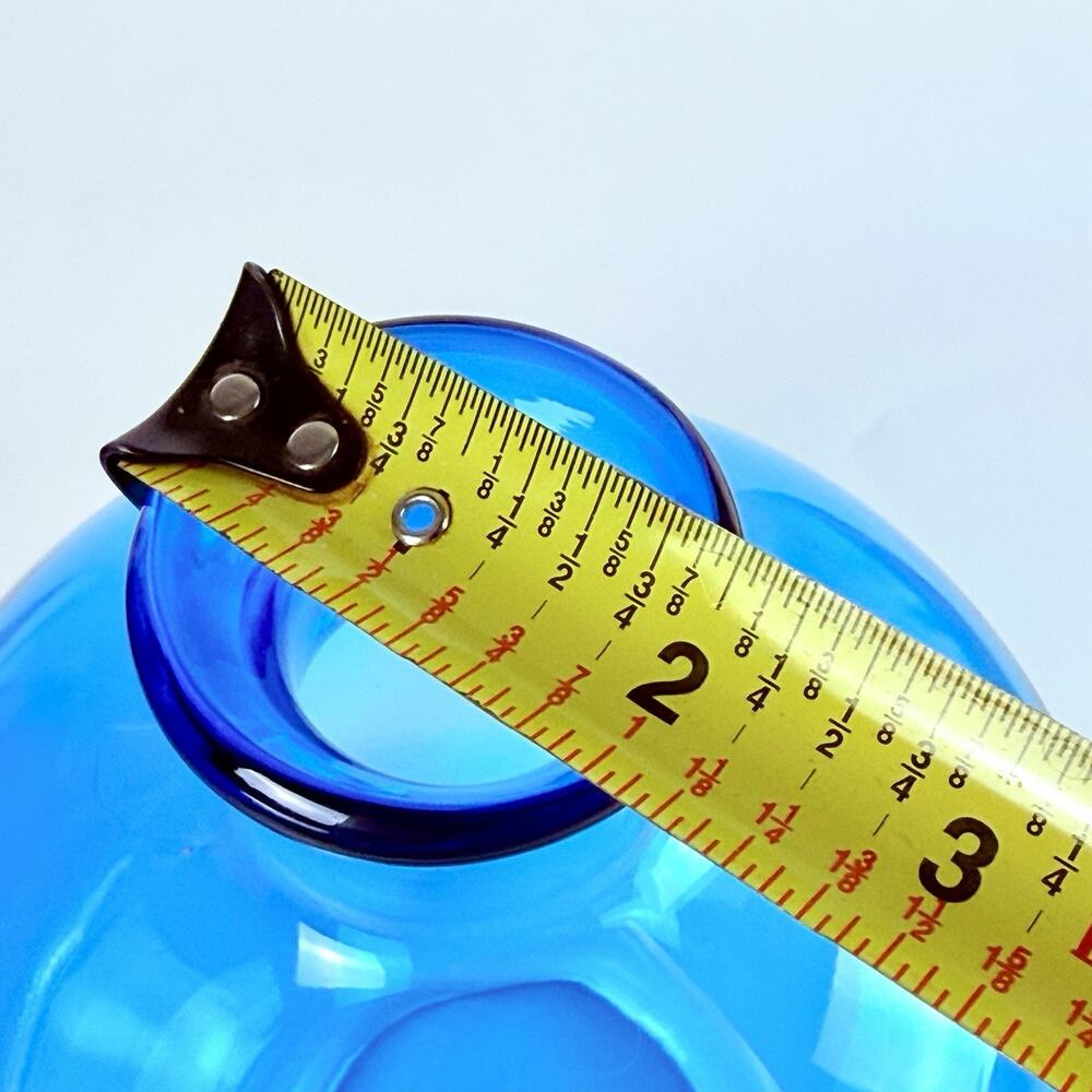 VINTAGE Aqua Blue Art Glass Vase 7.5” Mid Century Modern Style Hand Blown MCM - Picture 7 of 8